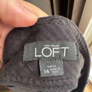 LOFT Charcoal Black Lyocel Pants with Ankle Zipper size 14